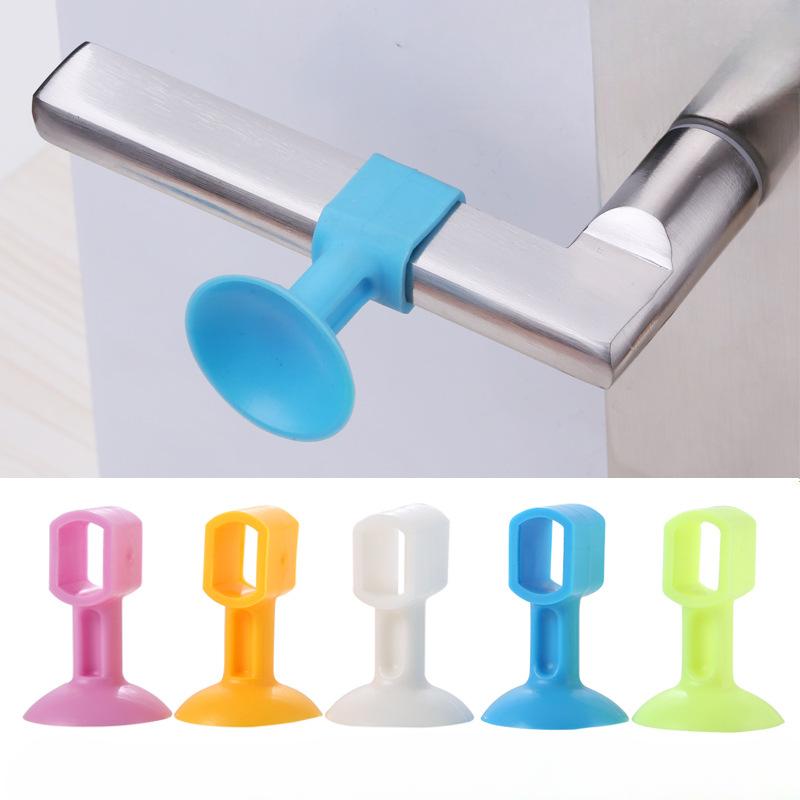 2 pezzi Nessuna collisione di pugni in silicone Porta Aspirazione Bagno Porta Tocca Gomma Fermaporta Maniglia Porta Bagno Multifunzionale Ponte Rotto Finestra Aspirazione