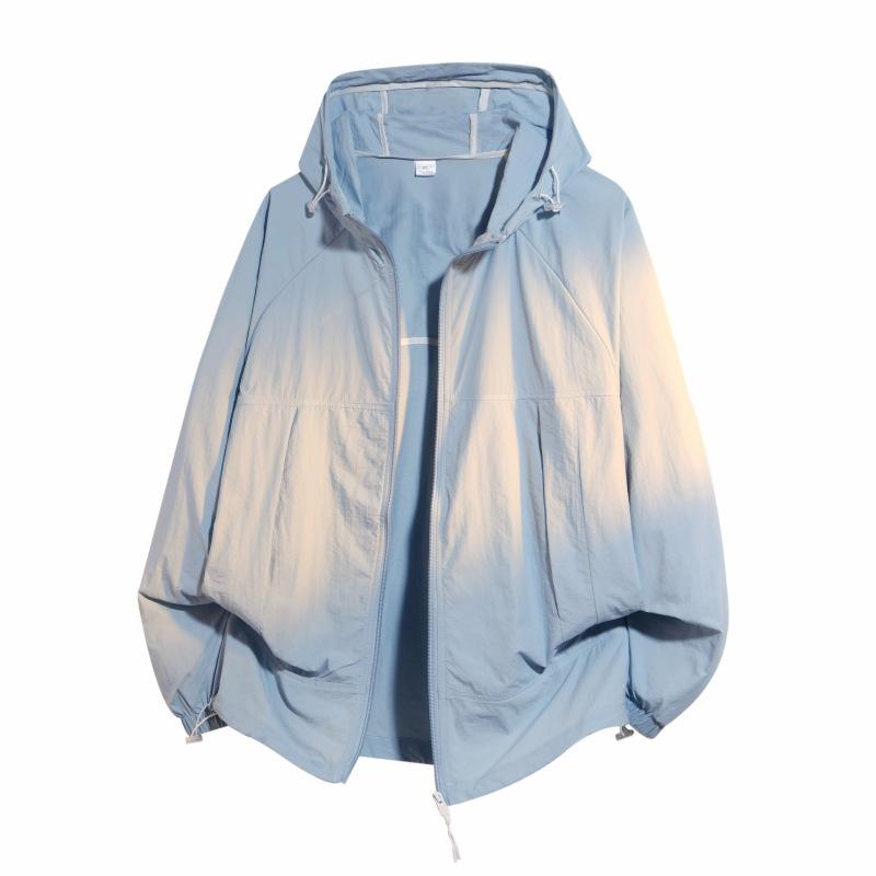Hooded Sun Protection Clothing, Summer Ice Silk Anti UV Thin Jacket, Outdoor Casual Sports Skin Clothing for Men