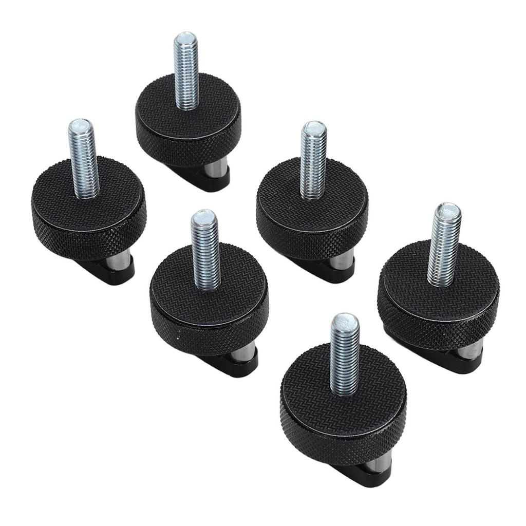6pcs Quick Removal Thumb Screw Steel Billet Aluminum D Ring Design Hardtop Bolts for Wrangler JK JT 2007 to 2018 Black