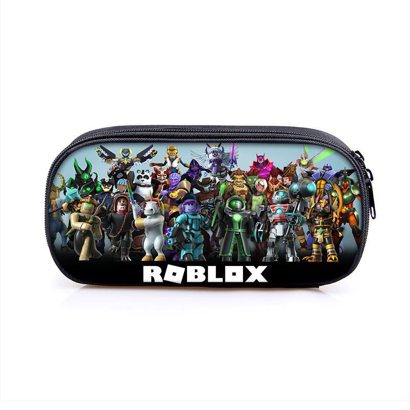 Vibrant Roblox Single Layer Pencil Case Durable Polyester Rectangular Kids Stationery Bag