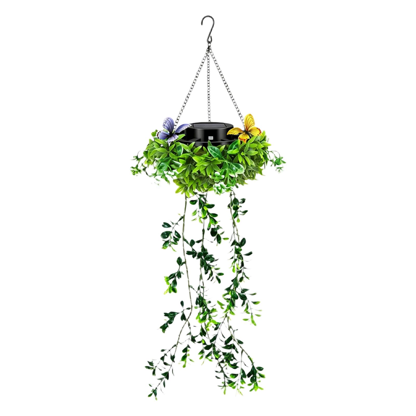 

Solar-powered Outdoor Artificial Plants, Balcony Decorative Lights (with Built-in 600mAh -iron Battery) One Size зелений