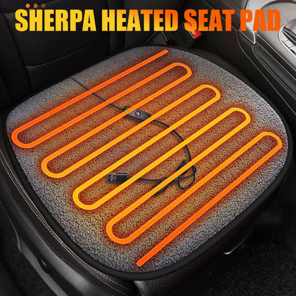 Heated Car Seat Cushion USB Heated Chair Pad for Winter Drives Portable Heated Seat Cover for Office Home Outdoor Activities Ant