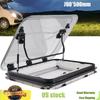 700x500mm RV Roof Vent With LED Light, 70° Opening, White - Skylight Parts with Insect Screen & Sunshade for Campers & Trailers
