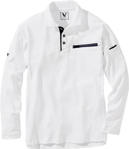 

Musashino Uniform Murakami Clothing Long Sleeve Polo Shirt 801 S-6L, Anti-Static Material Compliant with JIS T8118, Sweat-Wicking, Quick-Drying, Deodo