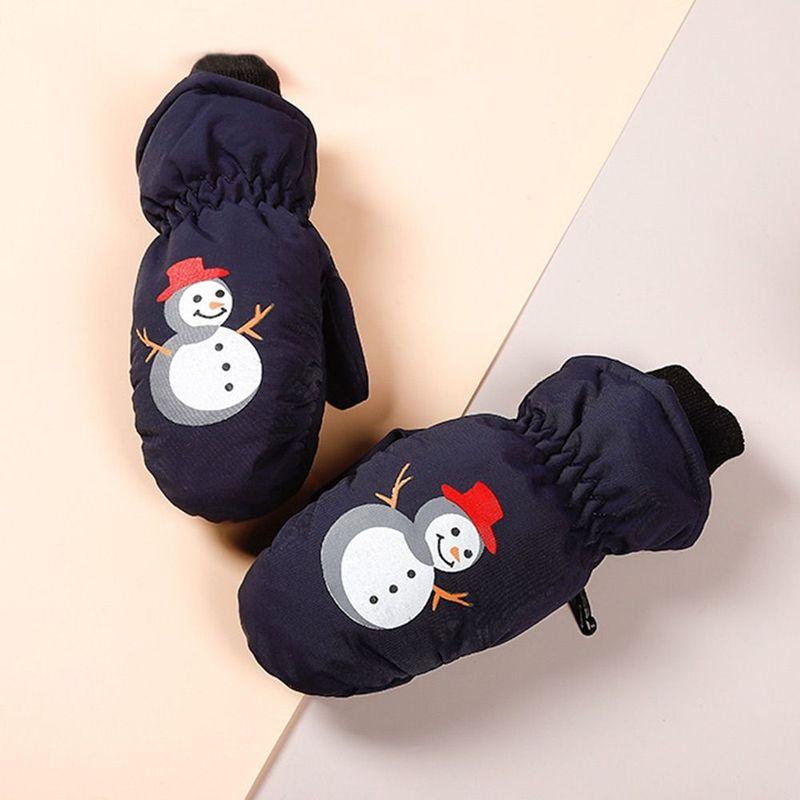 Outdoor Thick Warm Ski Gloves Non-slip Windproof Waterproof Mittens Winter Cute Sports Gloves for 2-5 Years Old Boys Girls