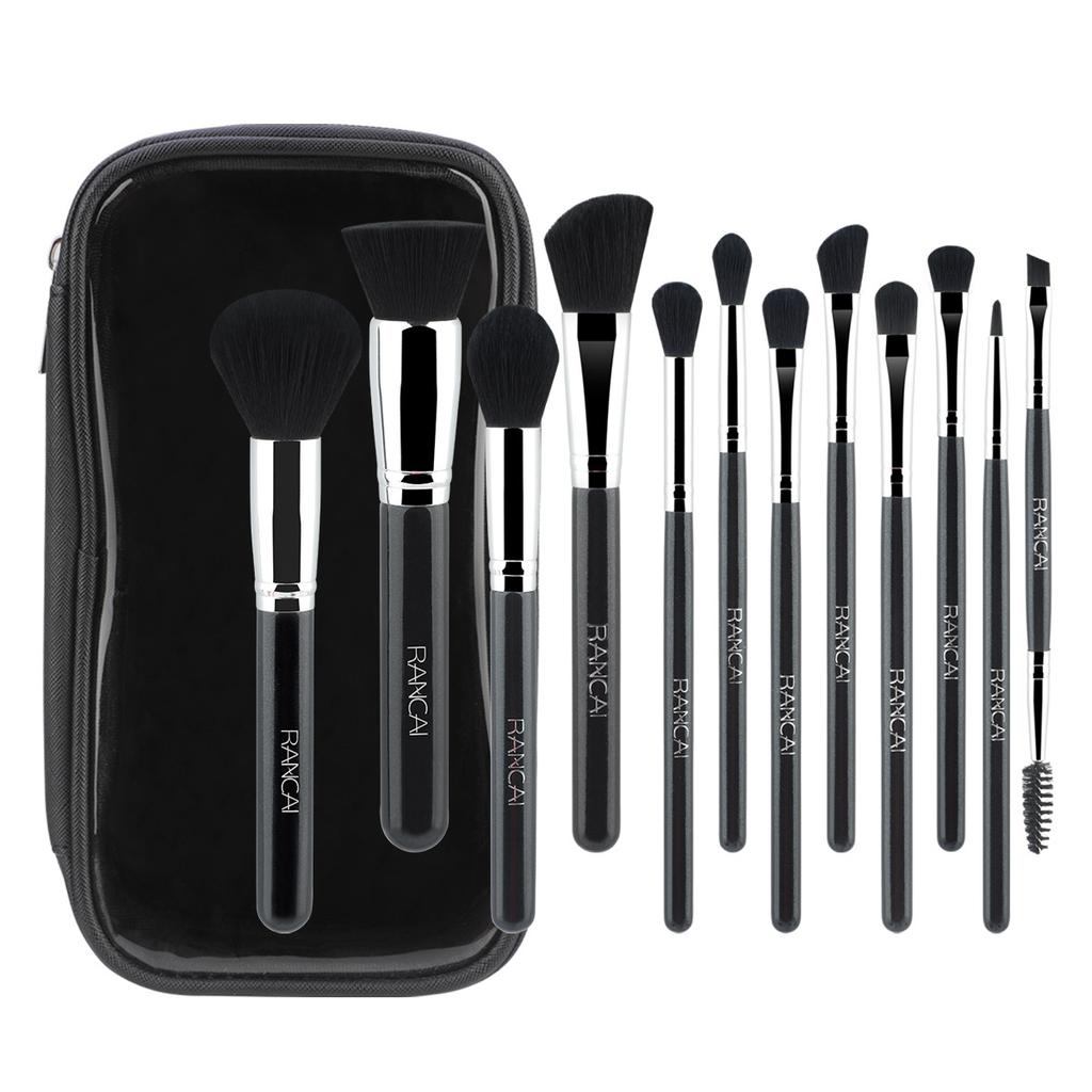 New 12 makeup brushes cover brush black soft hair loose powder brush foundation brush eyeshadow brush eyelash brush multi-functional beauty