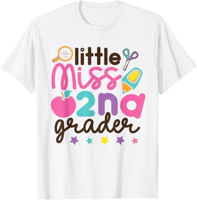 

Маленькая мисс 2 класс Первый день во втором классе Милая футболка для девочек 2XL