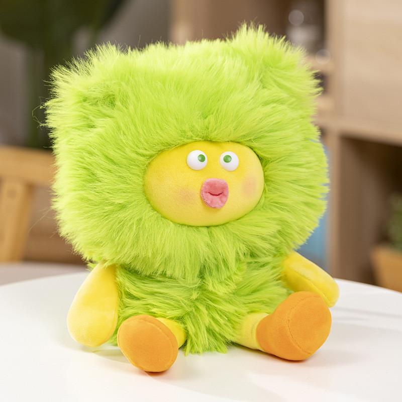 

Plush Longhaired Adorable Monster Doll Creative Stuffed Toy For Girls Gift Birthday Yellow Green,25cm