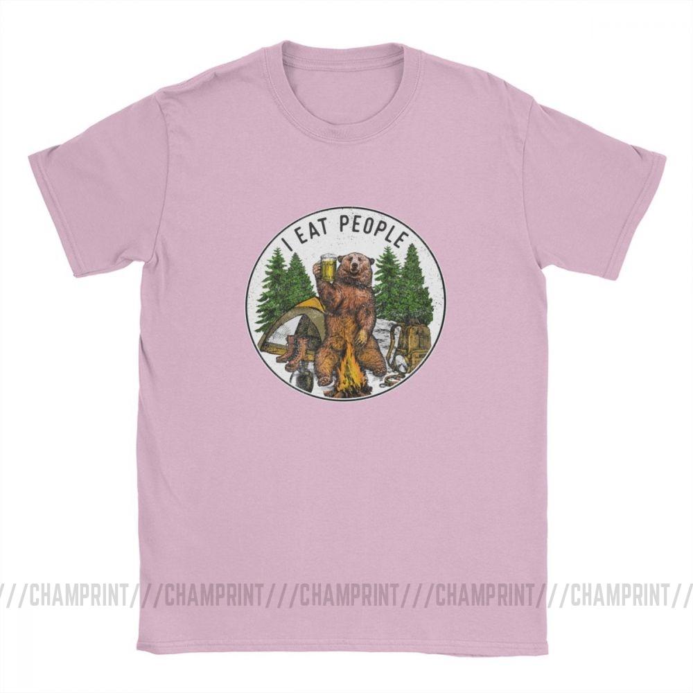 Men T Shirt I Eat People I Hate People Bear Vintage Short Sleeve Camping Tees O