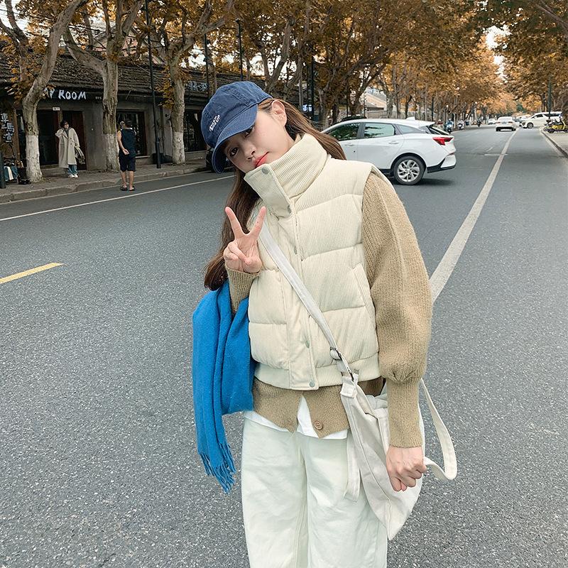 Corduroy cotton vest women's winter new loose cotton clothes vest clothes student vest cotton coat