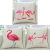 Adorable New Ins Flamingo Cartoon Soft Linen Throw Pillow For Cozy Sofa Decor
