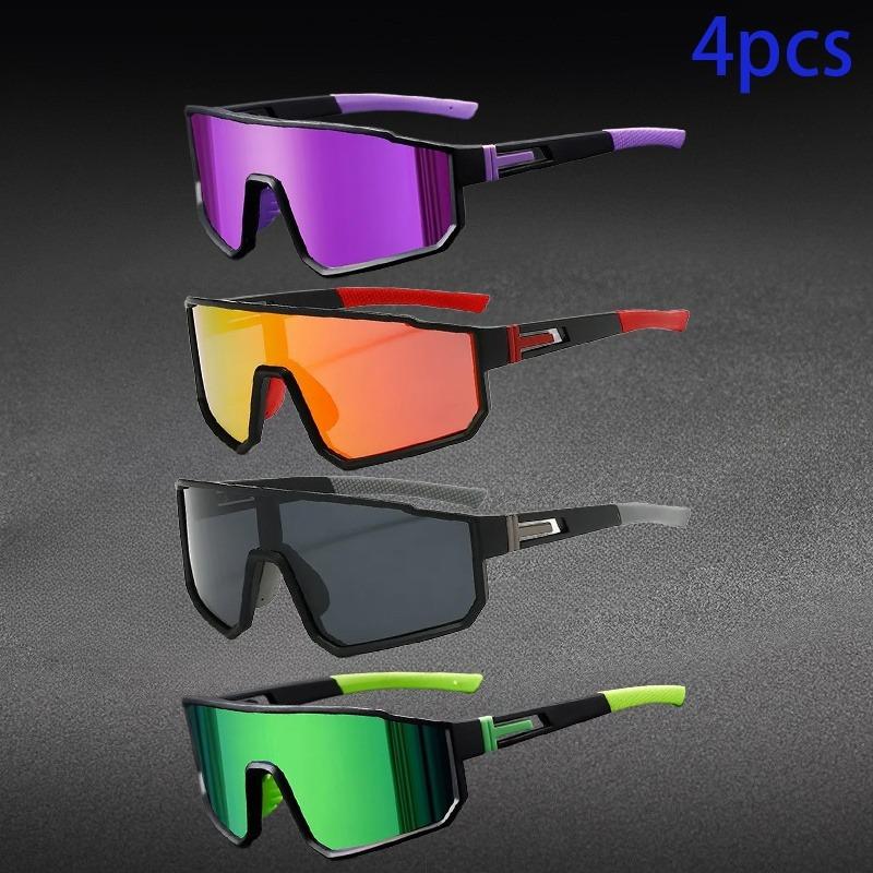 

4pcs Cycling and Sports Glasses Durable and Lightweight Frame Suitable for Fishing and Daily Wear Neutral Outdoor Casual Glasses