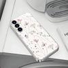 Custodia per telefono con semplice motivo floreale fresco, placcata argento, per Samsung Galaxy S26 S25 Edge S24 S23 FE S22 Ultra S20 S21 5G