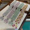Wide Version Luxury Heavy Industry Water Drop Gem Bracelet, Gold-Plated, Rich Woman Feeling Boutique Inlaid Colored Treasure Jewelry