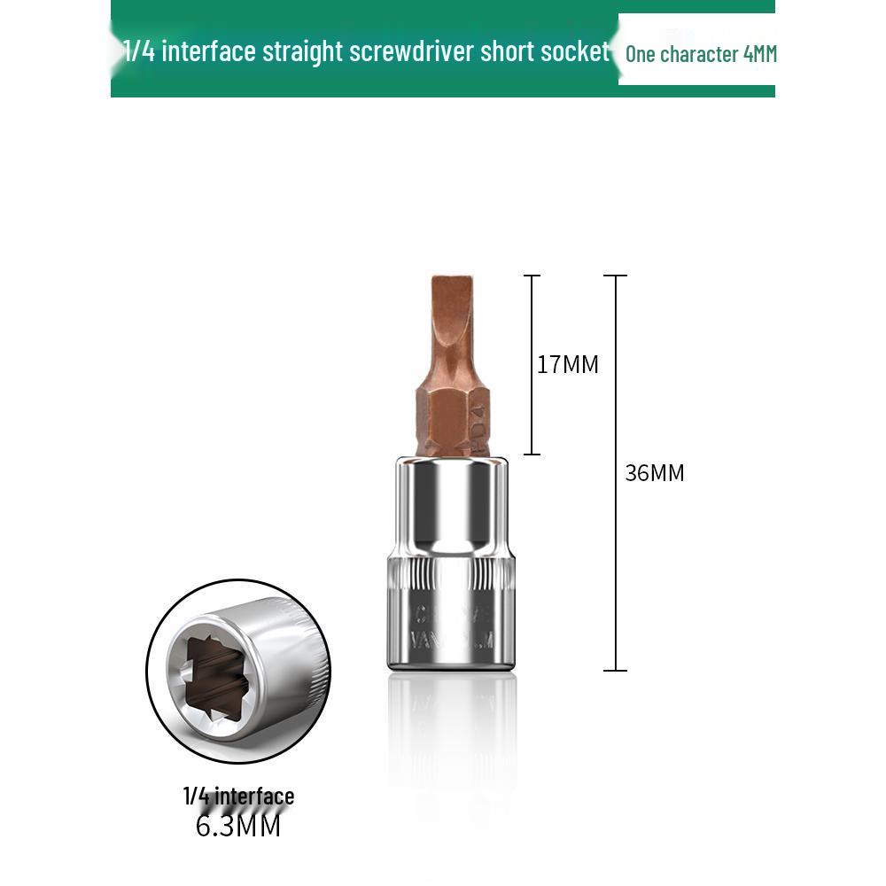 1/4" Small Fly Socket Bit Wrench with T8 Star, Inner Hex, Slotted, Rice Flower, Cross Screwdriver Heads