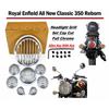 Chrome Cap Cut Headlight "Grill Set Fit For Royal Enfield New Classic 350"