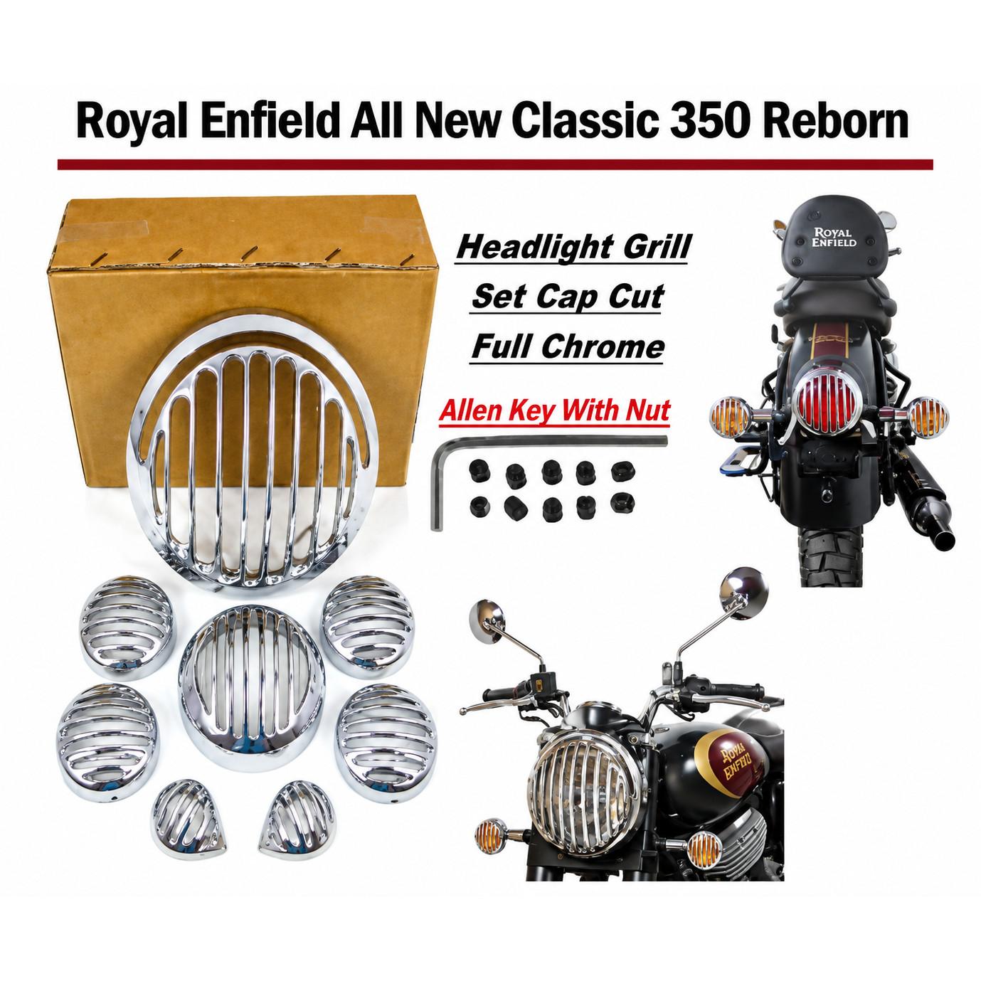 Chrome Cap Cut Headlight  Grill Set