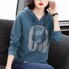 Sweatshirt women's spring and autumn thin new loose long-sleeved base shirt plus-size hooded jacket trendy