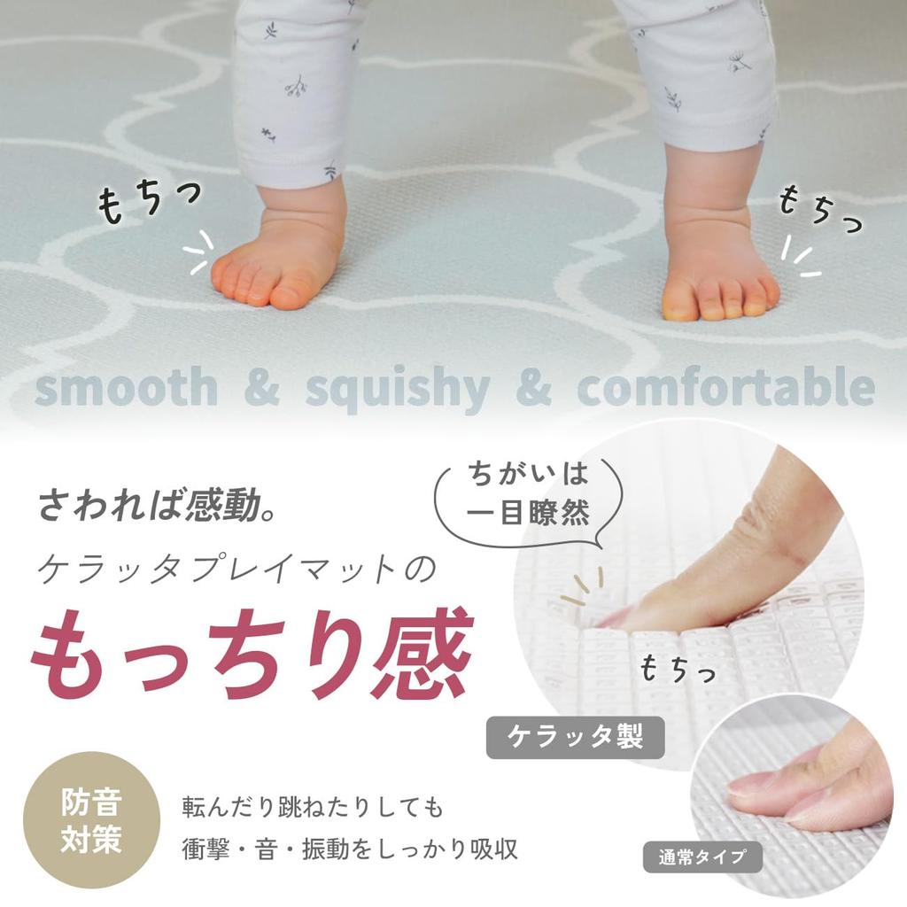 Keratta Baby Play Mat, Soft Marshmallow Mat, Reversible, Waterproof (200 X 140 Cm, Road X Herringbone Pattern)