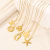 1Pc Waterproof Summer Ocean Animal Starfish Conch Shell Pendant Necklaces Sea Wave Mermaid Tail Aesthetic Collares Jewelry