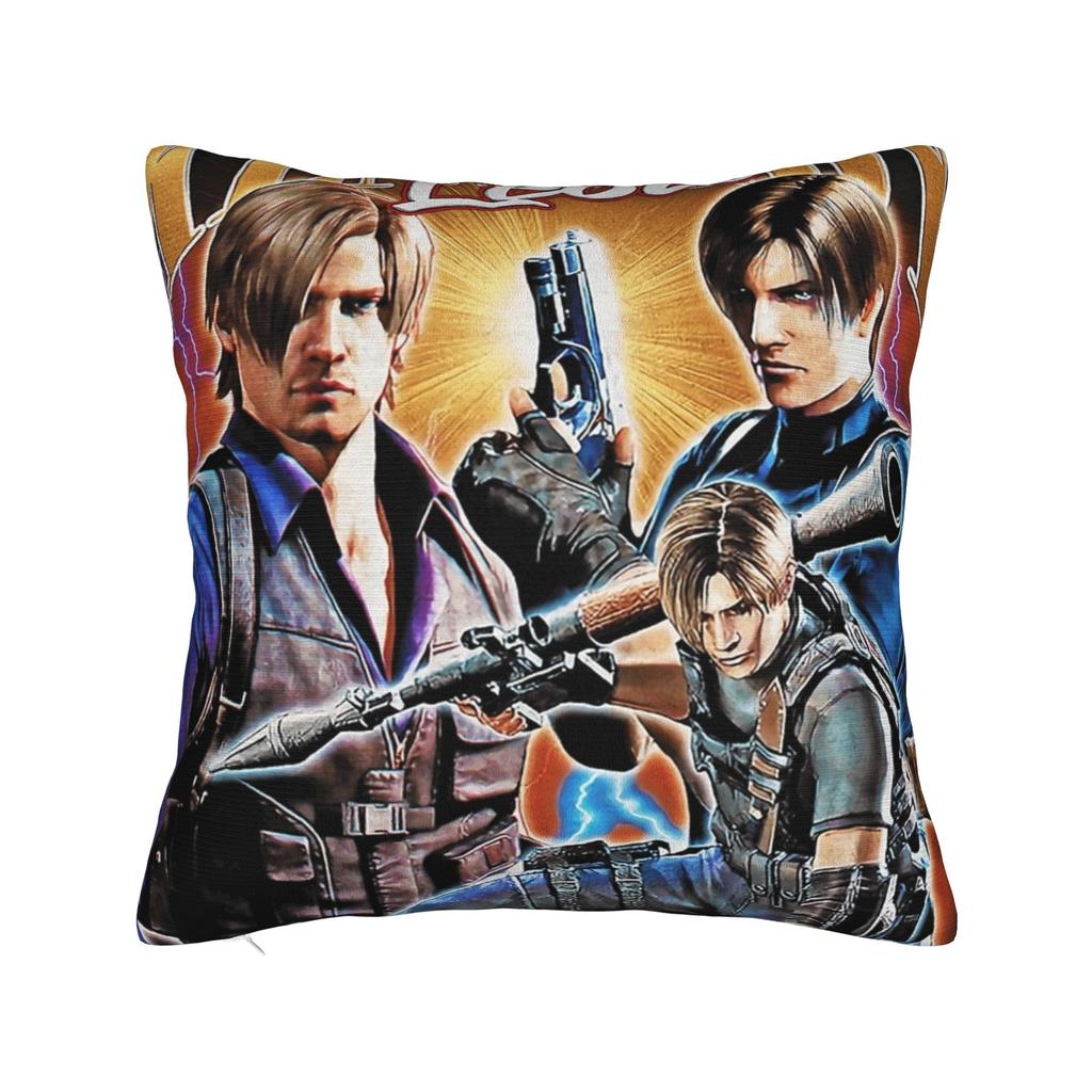 Romantic Pink Bow Leon S Kennedy Pillowcase Printed Fabric Cushion Cover Gift  Throw Pillow Case Cover Home Square 18"