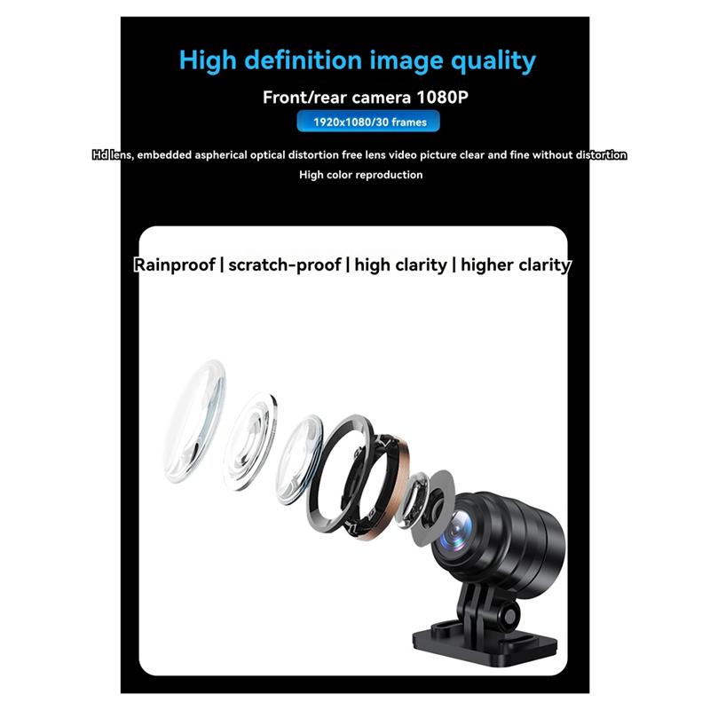 Driving Recorder Motorcycle Driving Recorder HD Motorcycle Driving Recorder Dual Record+WIFI+GPS+64G