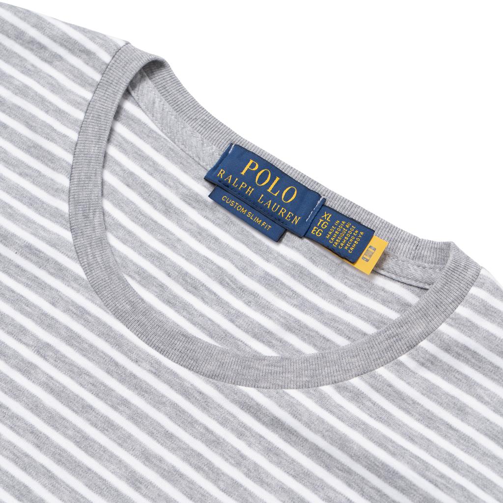 Polo Ralph Lauren SS26 Cotone Girocollo Ricamato A Righe Manica Corta T-Shirt Uomo Top 710961128-005