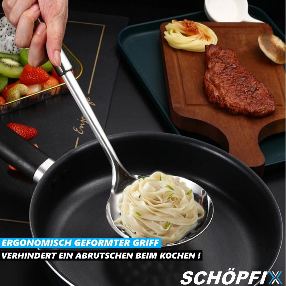 SCHÖPFIX Schaumkelle Schöpflöffel Edelstahl Schaumlöffel Schöpfkelle 2er Set