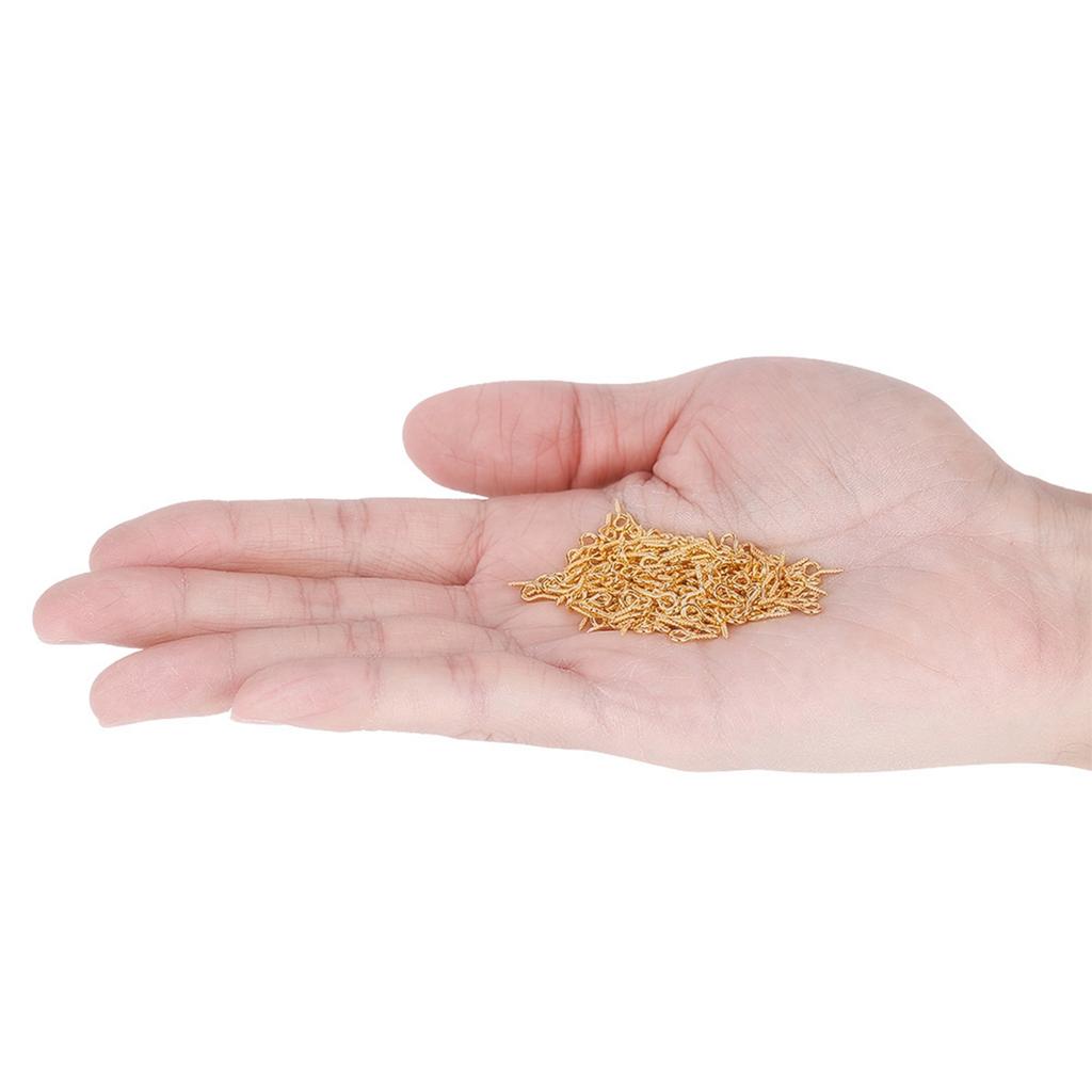 200 ks / Taštičkové očkové špendlíky Očkové špendlíky ze slitiny se závitem Šroubovací očkové háčky Šperkovní komponenty (Zlato)