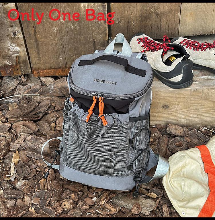 Mountain Range Nylon Drawstring Backpack For Casual Travel And Hiking