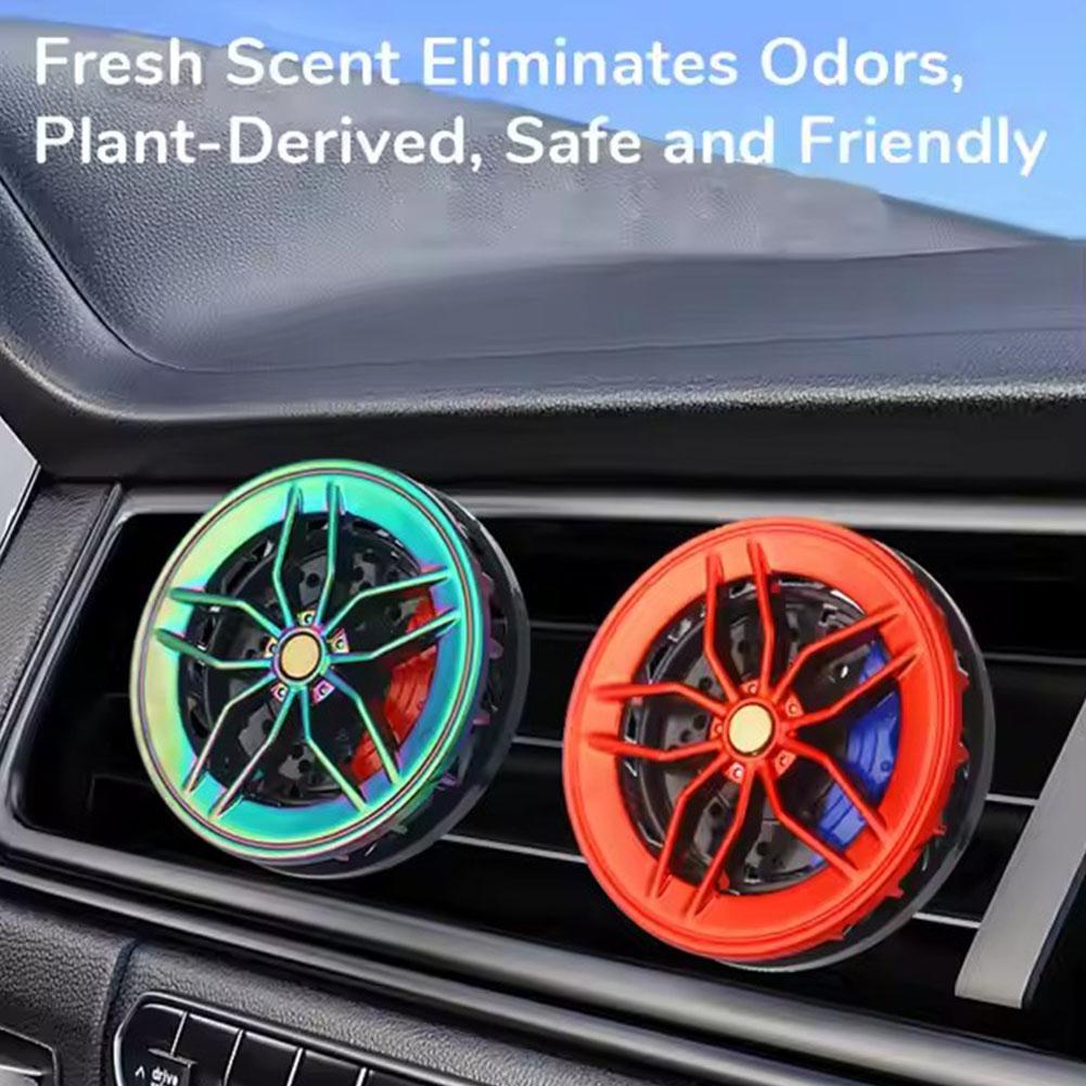 Car Mounted Aromatherapy Vent Can Rotate Wheel Hub Perfume Decoration Creative Air Conditioner Vent Aromatherapy Clip Interior