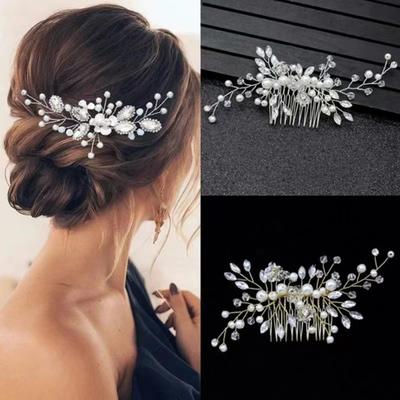 1pc Pearl Exquisite Hair Comb Hair Accessory Rhinestone Women Bride Romantic Jewelry Versatile Elegant Luxurious Headwear Gift