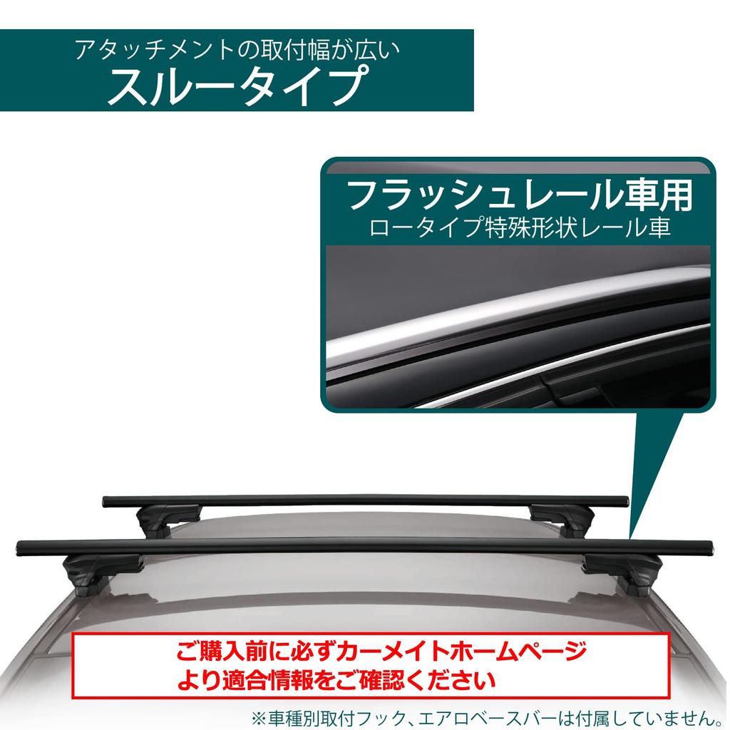 CARMATE inno Aero Base Stay Roof Carrier, Thru-Type, for Flush Rails, XS450