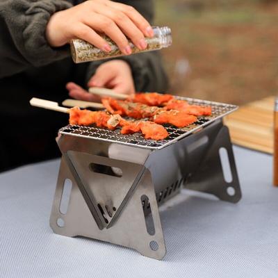 New Outdoor Removable Stainless Steel Incinerator Folding Barbecue Camping Portable Mini Charcoal Wood Burning Stove