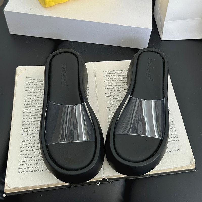 Fashion Fashion Platform Ladies Wedges Slippers Shoes Thick Soled Female Slides Sandals Footwear Transparent Women Wedges Slippers Shoes
