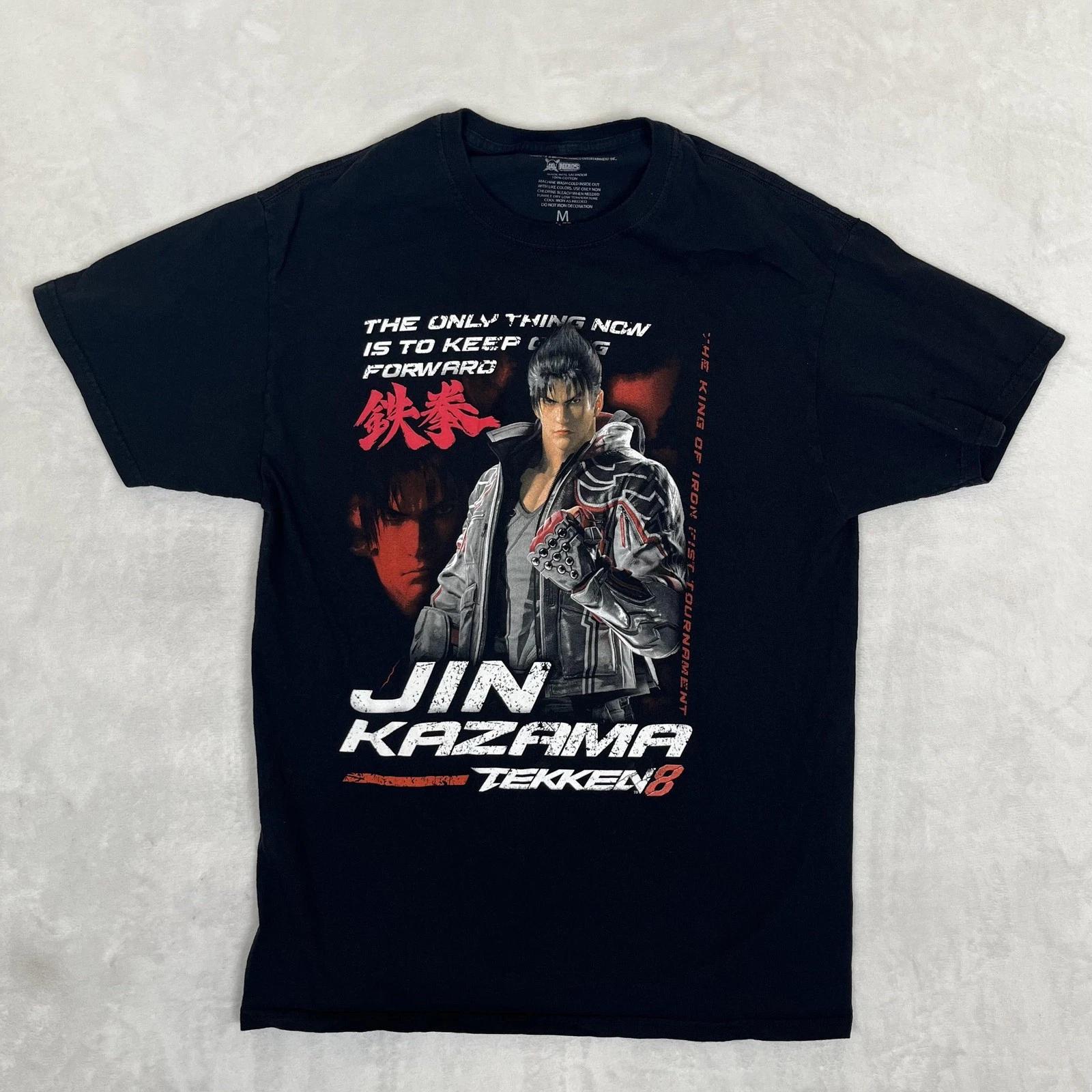 Men Jin Kazama Tekken 8 Tshirt Vintage Fighting Game Cotton Casual Gamer Short Sleeve Tee M