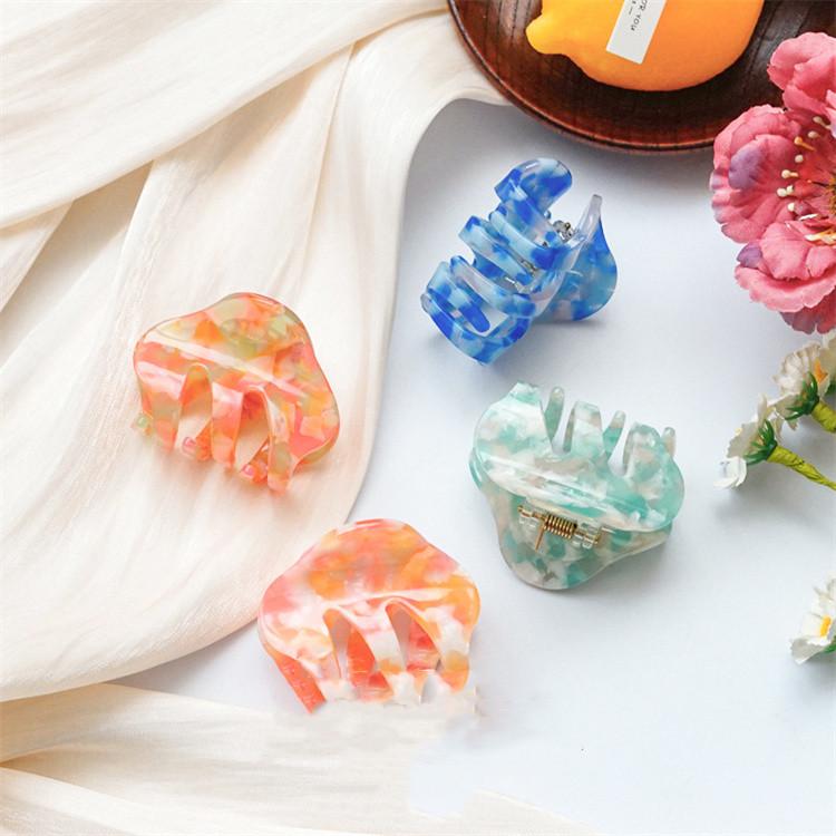 5.5CM Hot Sale  Fashion Hair Accessories Custom Women Hair Clip Candy Color Small Acetate Cloud Hair Claw