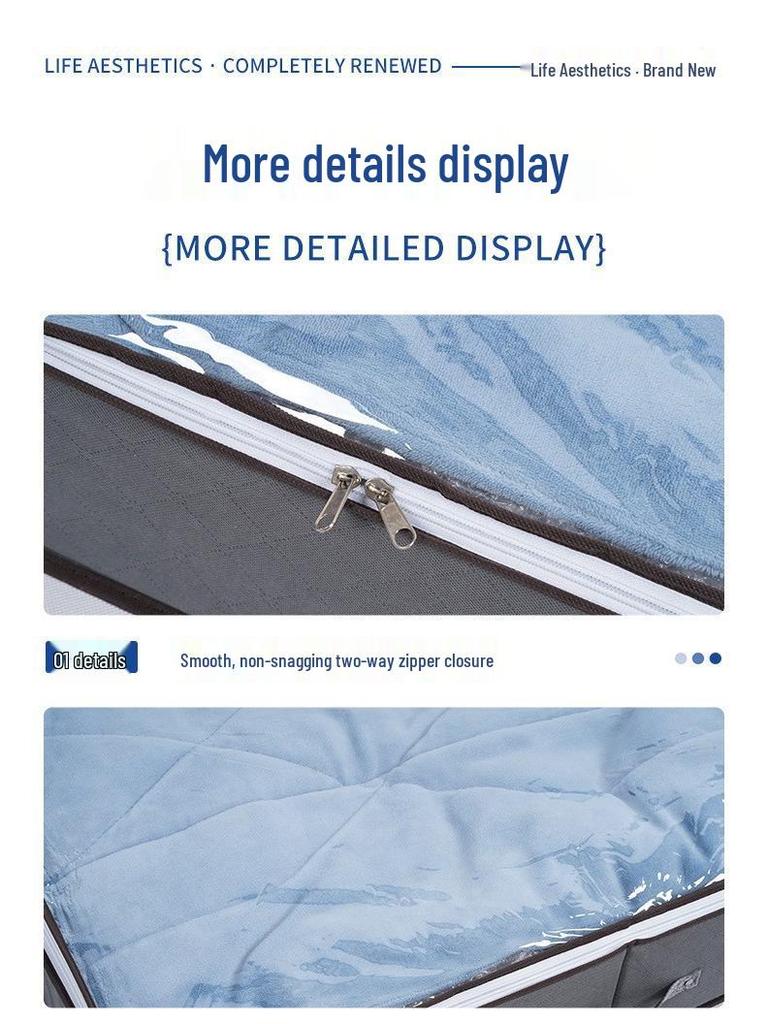 Foldable Dustproof Under-bed Storage Box for Clothes, Quilts, and Toys