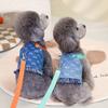 Teddy Bichon Chest Back Coat Pet Anti-Static Denim Undershirt Small Dog Anti-Flying Hair Clothing Four Seasons With Models