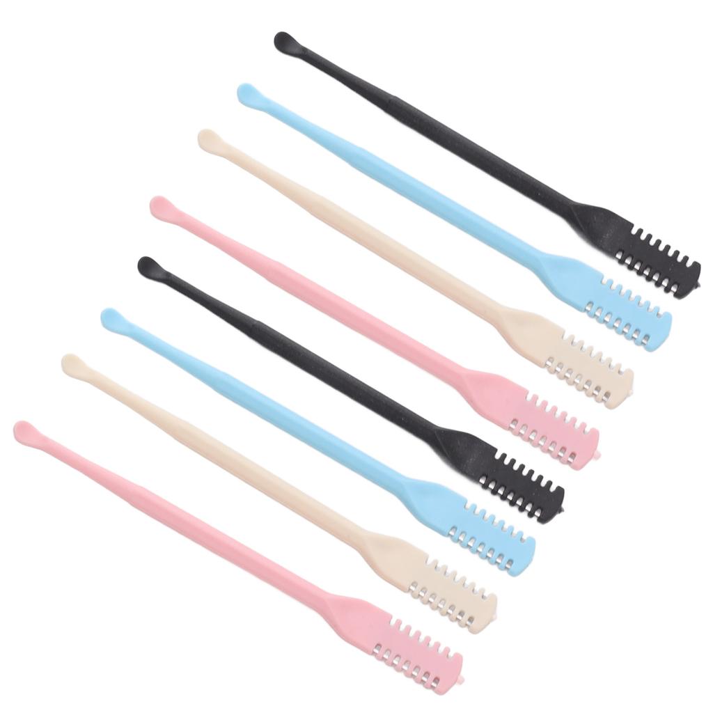 8pcs Double Headed Nose Hair Knife Ear Pick Manual Safety Nose Hair Trimmer Ear Scoop