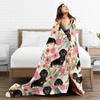 Cute Dog Flower Printed Blanket for Sofa Bed Travel Camping Living Room Office Conditioning Blanket for All Seasons Gifts