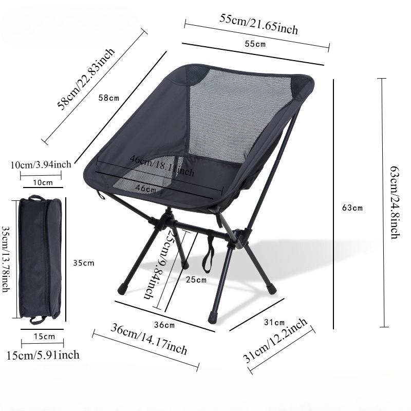 Silla Ligera de Camping Silla Giratoria Silla Giratoria Silla Plegable Portátil Silla para Picnic Viaje Pesca Escalada