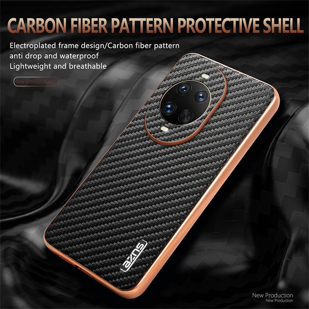 AZNS For Huawei nova 14 Ultra 5G Case Electroplating Carbon Fiber Texture PU+TPU Phone Cover