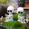 Resin Fishing Skull Outdoor Patios Decoration Home Patios Yard Pond Resin Sculpture for Halloween Party Prop