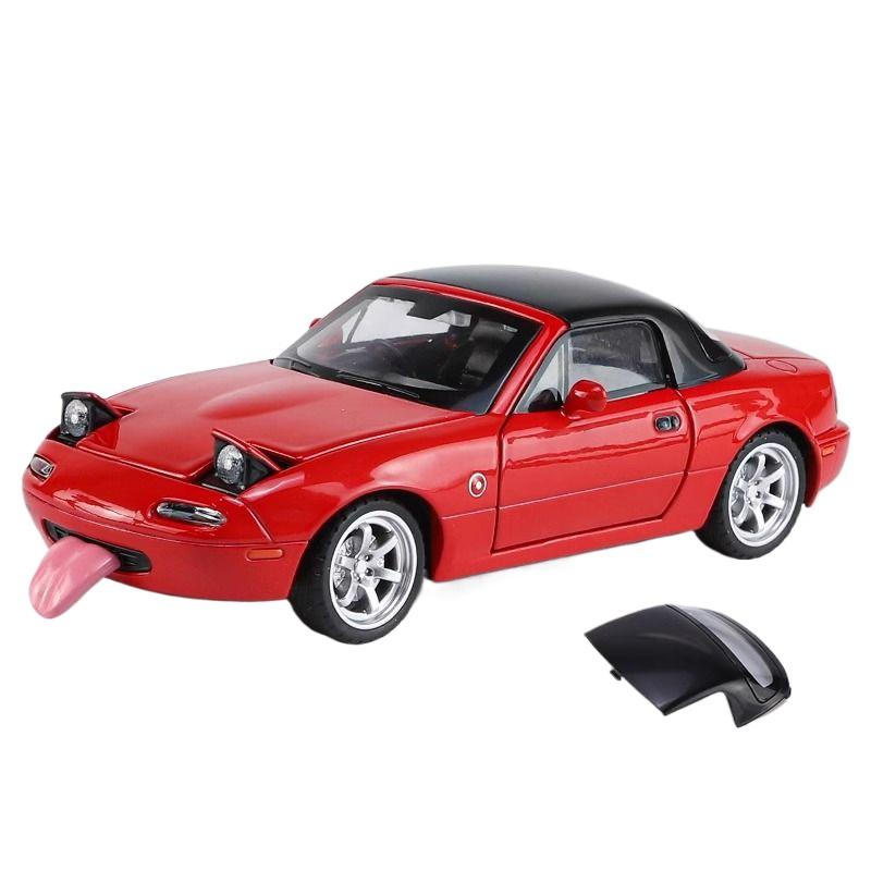 Miniature 1/32 Mazda MX5 Alloy Diecast Metal MX-5 Toy Car Model Vehicle Sound & Light Collection Hobbies Gifts for Children Boys Kids