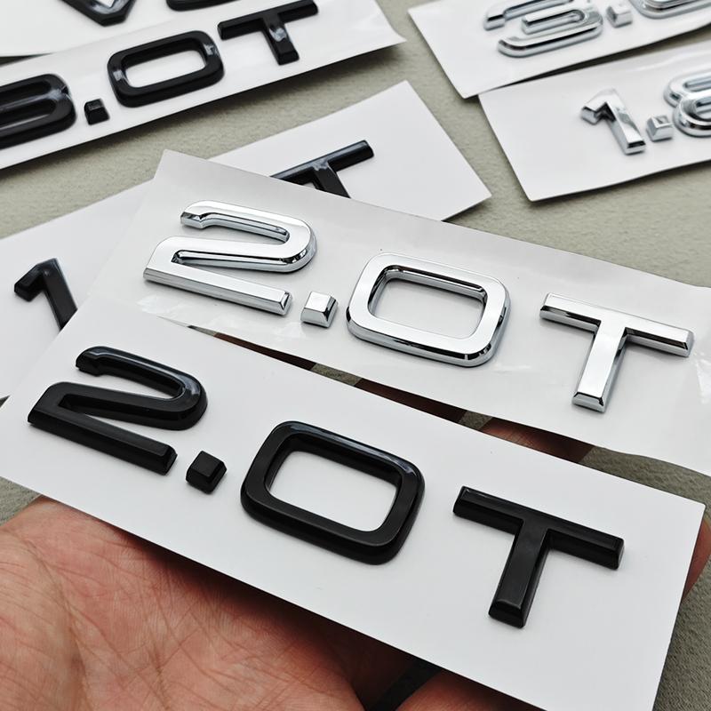 3D ABS Car Letters Rear Trunk Badge V10 V6T 2.0T Logo Sticker Emblem For  Audi A4 A5 A6 A7 A8 Q/S/RS/SQ Series Auto Accessories