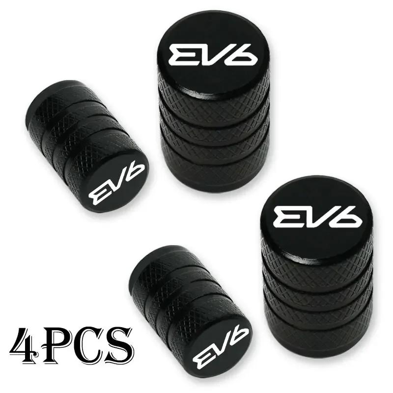 AABIX1 4pcs Car Wheel Tire Valve Caps Tyre Stem Covers Airdust Waterproof For KIA EV6 Car Accessories
