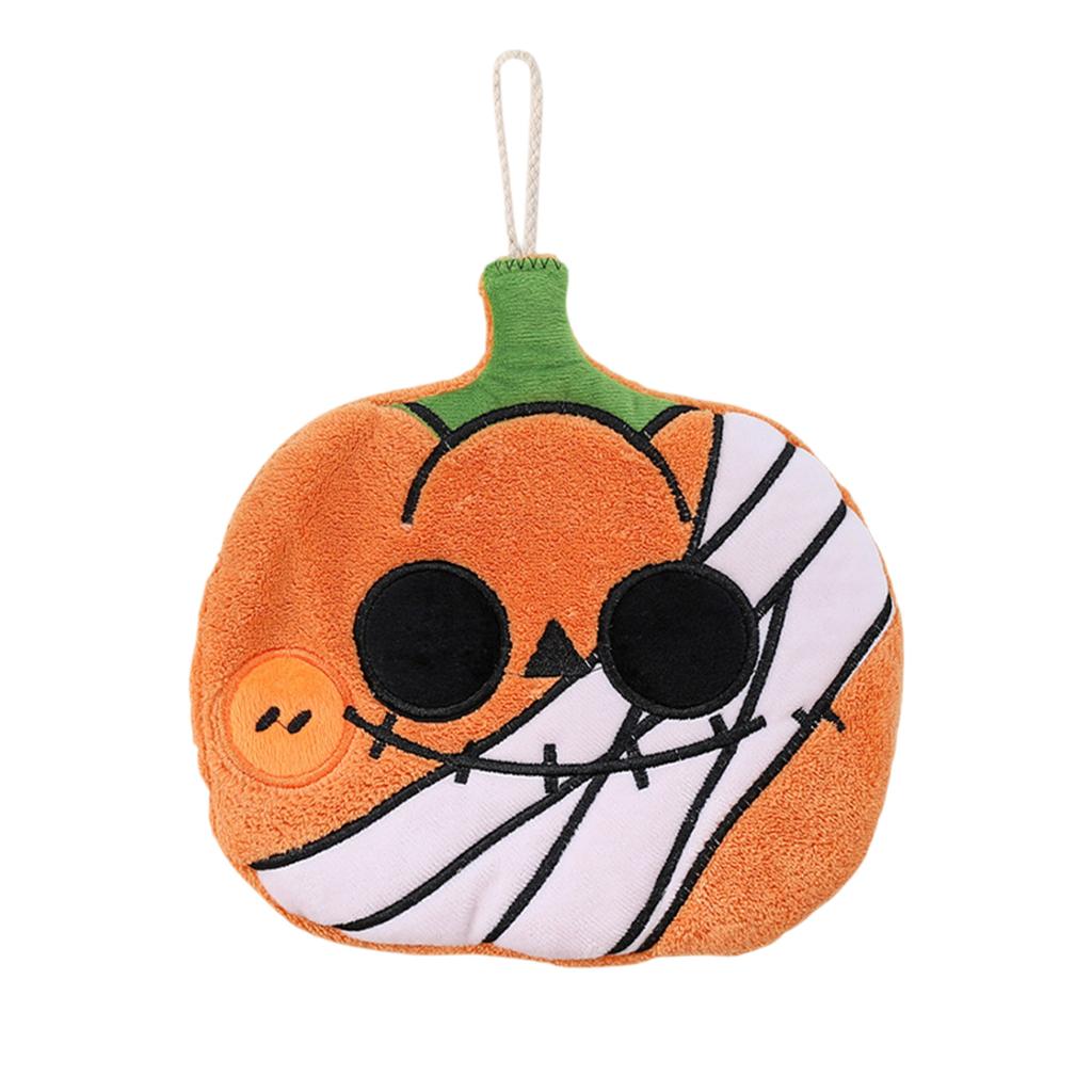 Halloween Pumpkin Hanging Hand Towel, Thick Absorbent Coral Fleece Hanging Hand Towel