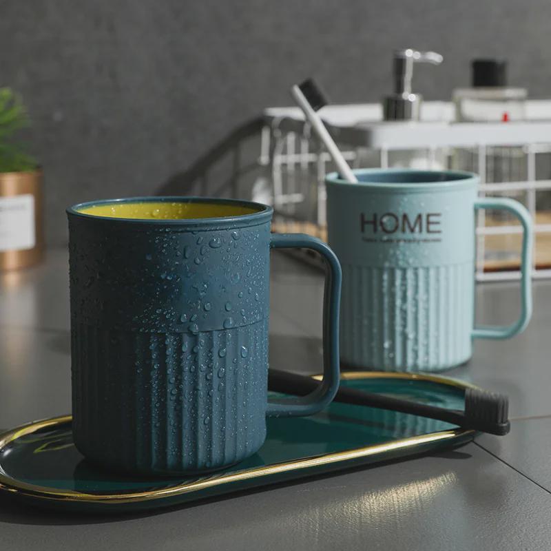 T-Buchstabe HOME Kreativer Zahnbürstenbecher mit Griff - Schlichtes Design für Paare und Kinder