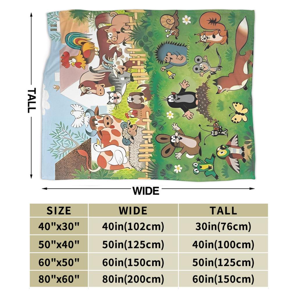 Der kleine Maulwurf Warme Decke Kinder Plüsch Überwurf Ästhetisch Outdoor Flanell Bettüberwurf Sofa Bettbezug